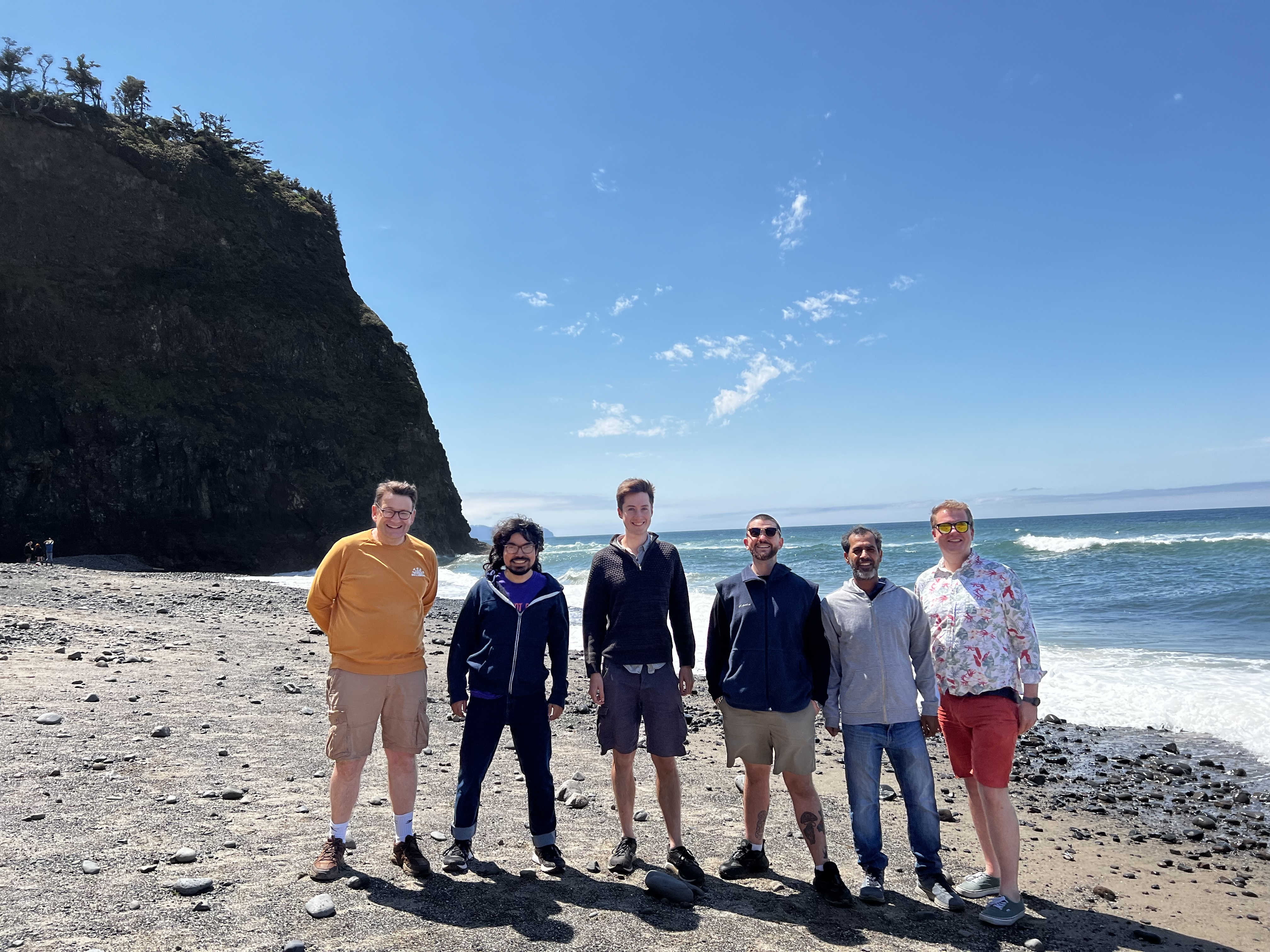 Members of the Engineering Maths Department at the University of Bristol, UK, at the beach